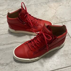 Giuseppe Zanotti Mens Red High Top Sneakers SIZE: 12 US (45 EURO)
